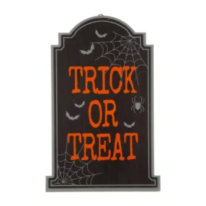 Glitzhome 29 in. H Halloween Wooden Tombstone Yard Stake or Standing Decor or Hanging Decor (KD, 3 Function)