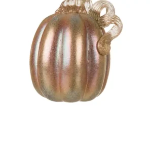 Glitzhome S/2 5.91 in. Blue/Gold GlitteryGlass Pumpkin