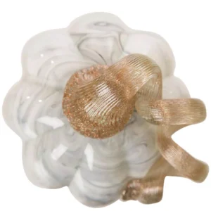 Glitzhome 5.71 in. H Gray Marble Tall Glass Pumpkin