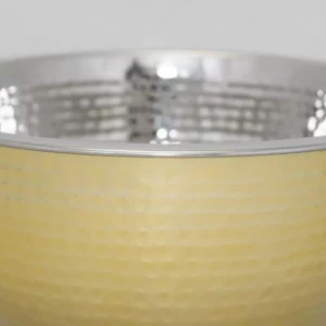 ExcelSteel 1.75 QT Professional Stainless-Steel Hammered Mixing Bowl with Gold Tone