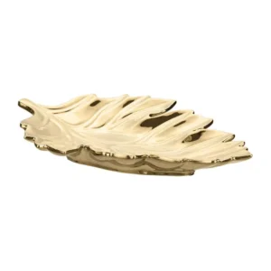 Home Decorators Collection Gold Ceramic Decorative Leaf Tray