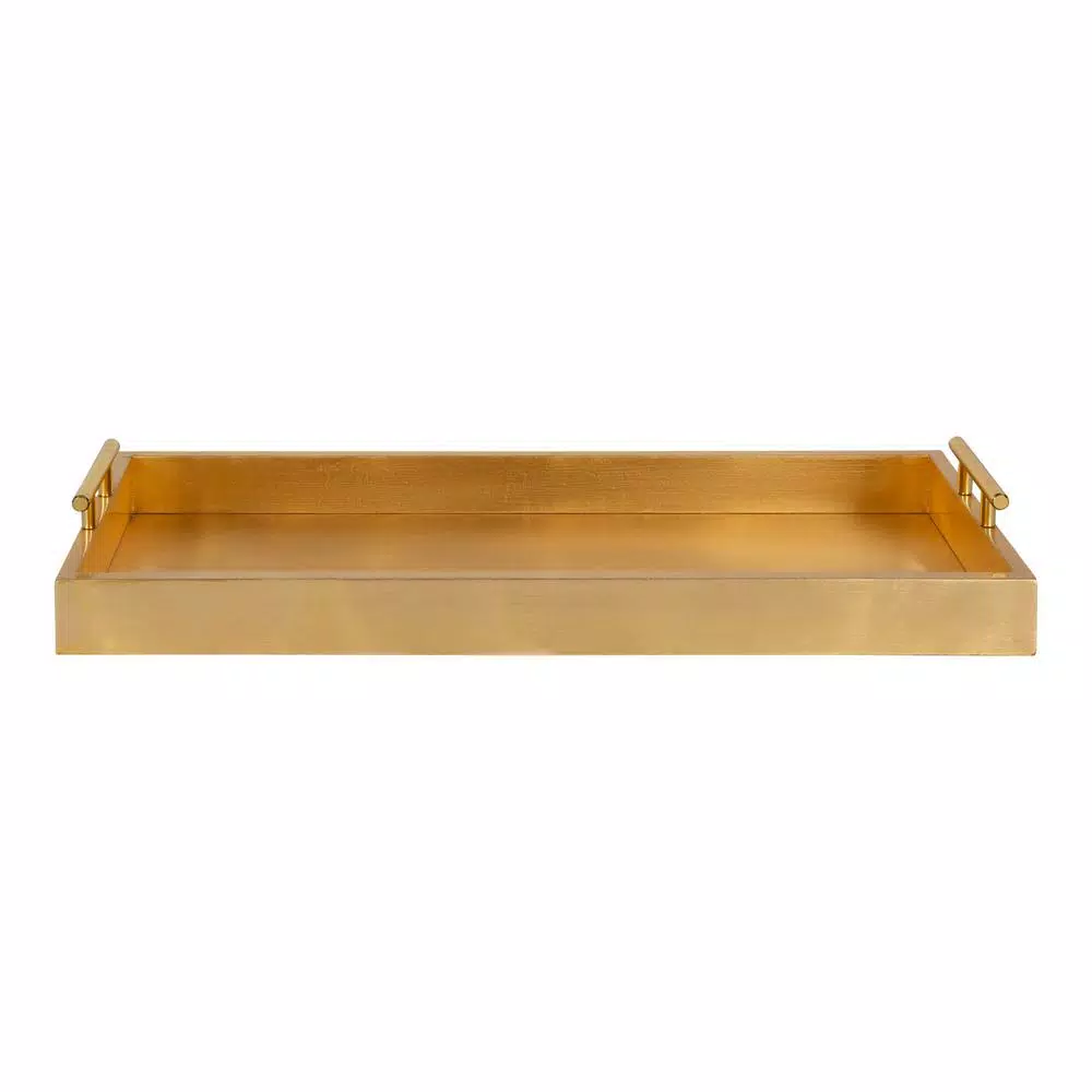 Kate and Laurel Lipton 10 in. x 3 in. x 24 in. Gold Decorative Wall Shelf