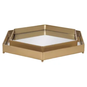 Kate and Laurel Joelyn 12 in. x 12 in. x 2 in. Gold Decorative Wall Shelf