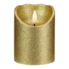 Northlight 4 in. Gold Glitter Flameless Battery Operated Christmas Decor Candle