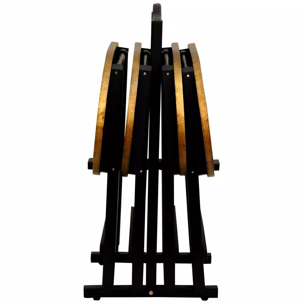 Oriental Furniture Oriental Furniture 17 in. x 11 in. Rosewood TV Tray in Antique Gold (4-Pack)