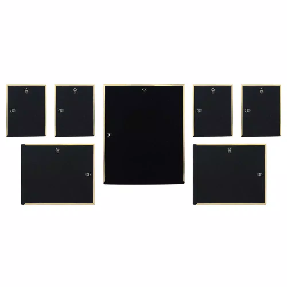 Stonebriar Collection Decorative Stamped Gold Picture Frame Set (Set of 7)
