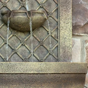 Sunnydaze Decor Rosette Leaf Florentine Stone Electric Powered Outdoor Wall Fountain