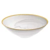 Badash Crystal 10 in. 32 oz. White Glass Alabaster Bowl with Gold Rim