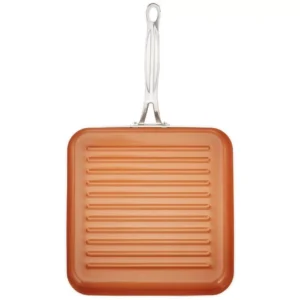 Gotham Steel 10.5 In. Ti-Ceramic Non-Stick Square Grill Pan