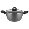 AMERCOOK Lava Stone 3.5 qt. Aluminum Nonstick Casserole Dish in Gray with Glass Lid