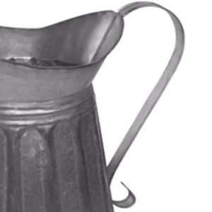 Benzara Vintage Style Gray Galvanized Metal Milk Pitcher