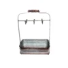 Benzara Rustic Style 6-Hooks Galvanized Metal Gray Color Crockery Holder