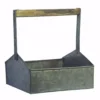 Benzara Gray Galvanized Metal Beverage Napkin Caddy Organizer