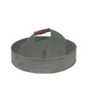 Benzara Galvanized Divided Gray Serving Tray with Wood Handle