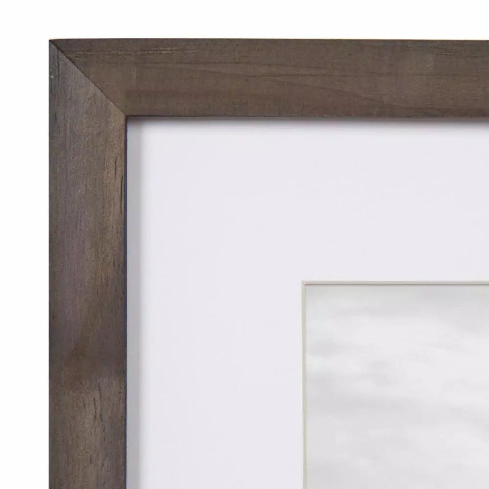 DesignOvation Gallery 8 in. x 10 in. Matted to 5 in. x 7 in. Gray Picture Frame (Set of 4)