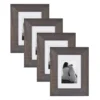 DesignOvation Museum 5 in. x 7 in. Matted to 3.5 in. x 5 in. Gray Picture Frame (Set of 4)