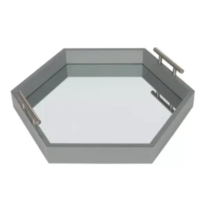 Kate and Laurel Lipton Gray Decorative Tray