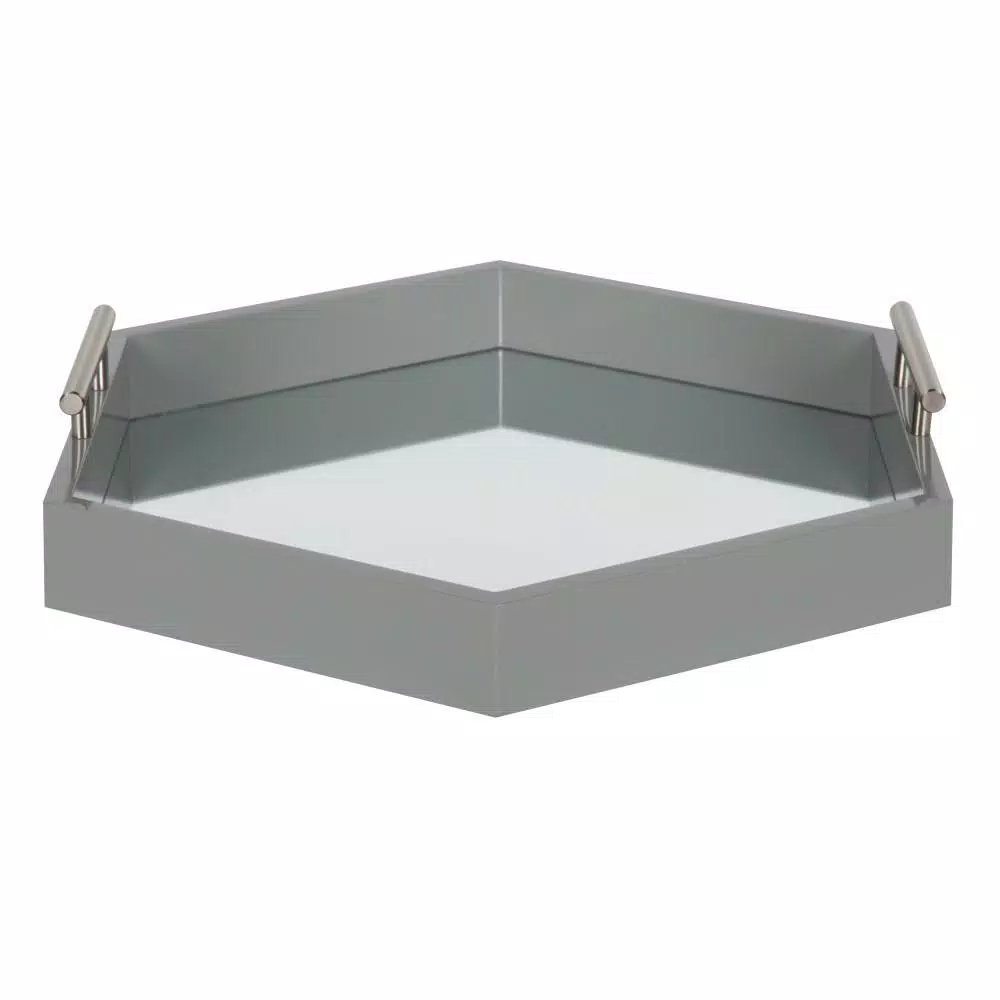 Kate and Laurel Lipton Gray Decorative Tray