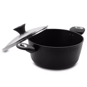 Oster Allston 4.2 qt. Round Aluminum Nonstick Dutch Oven in Gray with Glass Lid