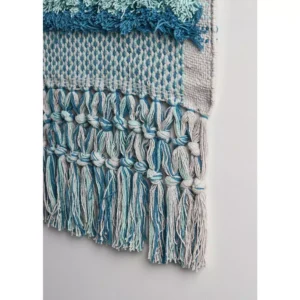 LR Home Coast Gray / Teal Fringed Wall Tapestry