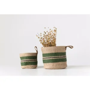 3R Studios Jute Handwoven Decorative Baskets (Set of 2)