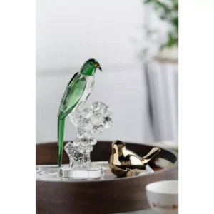 A & B Home Green/White Parrot Elegance Irregular Decor Accent