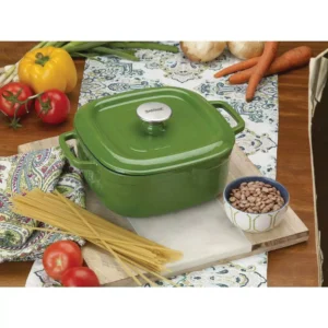 Bayou Classic 4 qt. Enameled Cypress Green Covered Casserole Dish