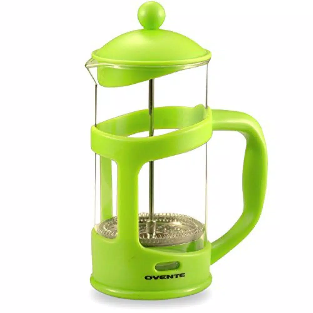 Ovente 8-Cup Green French Press Cafetire Heat-Resistant Borosilicate Glass Coffee and Tea Maker FREE Measuring Scoop