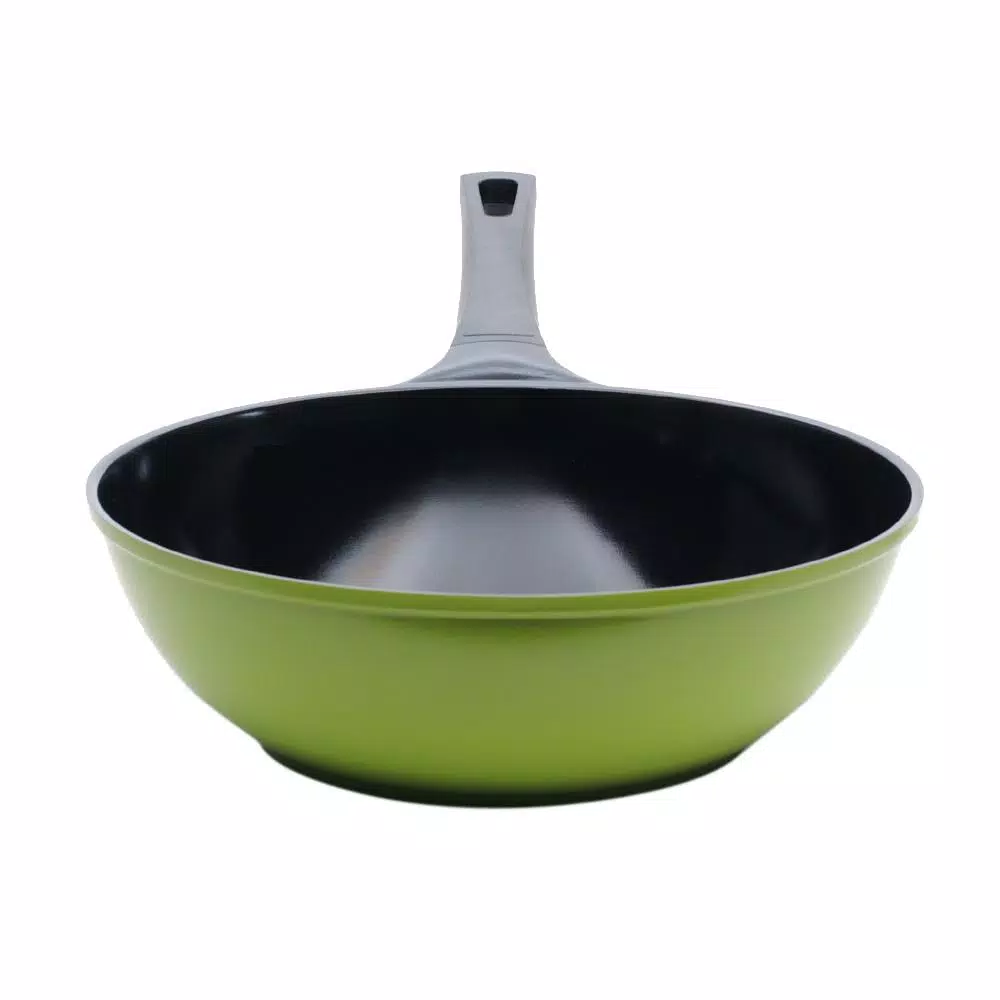Ozeri Green Earth 14.5 in. Aluminum Ceramic Nonstick Frying Pan in Green