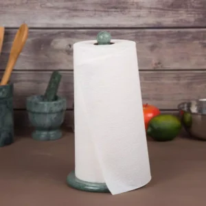Creative Home Natural Green Marble 5.5 in. Dia. x 12.5 in. H Paper Towel Holder Kitchen Towel Dispenser