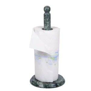 Creative Home Natural Green Marble 5.5 in. Dia. x 12.5 in. H Paper Towel Holder Kitchen Towel Dispenser