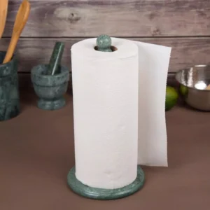 Creative Home Natural Green Marble 5.5 in. Dia. x 12.5 in. H Paper Towel Holder Kitchen Towel Dispenser