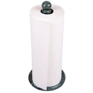 Creative Home Natural Green Marble 5.5 in. Dia. x 12.5 in. H Paper Towel Holder Kitchen Towel Dispenser