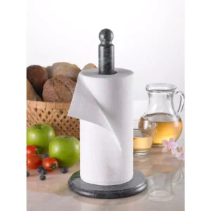 Creative Home Natural Green Marble 5.5 in. Dia. x 12.5 in. H Paper Towel Holder Kitchen Towel Dispenser