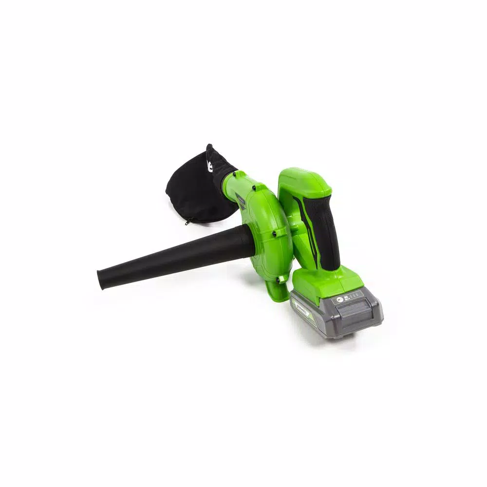Greenworks 90 MPH 180 CFM 24-Volt Battery Cordless Shop Blower with 2.0 Ah USB Battery and Charger Included SBL24B211