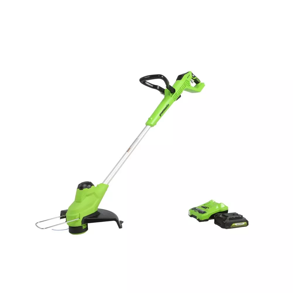 Greenworks 11 in. 24-Volt Battery Cordless TORQDRIVE String Trimmer with 2.0 Ah USB Battery and Charger Included ST24B214