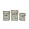 3R Studios Metal Flower Market Buckets with Handles (Set of 3)