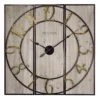 Bulova Oversized 3-Panel Square Gallery Clock with a Weathered Wood