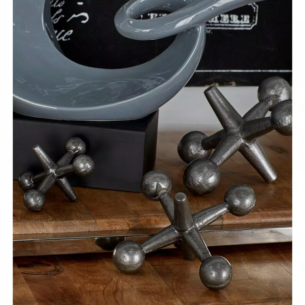 LITTON LANE Jack Tin Metal Sculptures (Set of 3)