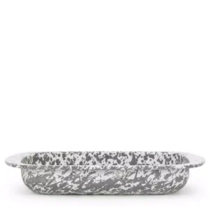 Golden Rabbit Grey Swirl 4.5 qt. Enamelware Baking Pan
