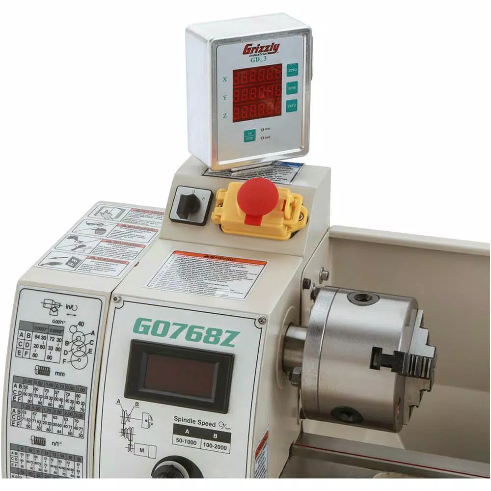 Grizzly Industrial 8 in. x 16 in. Variable-Speed Lathe with DRO