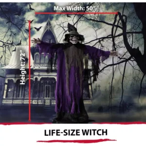 Haunted Hill Farm 6 ft. Skeleton Witch Halloween Prop