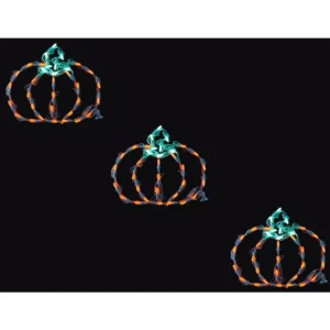 Haunted Hill Farm Mini Pumpkins Indoor/Outdoor LED Halloween Window Lights (Set of 3)