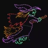 Haunted Hill Farm 48 in. x 48 in. Wicked Witch on a Broom Indoor/Outdoor LED Halloween Window Light
