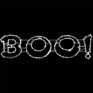 Haunted Hill Farm 63 in. x 16 in. Boo Sign Indoor/Outdoor Led Halloween Window Light