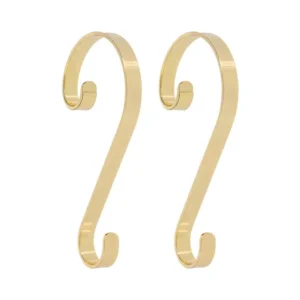 Haute Decor Brass Stocking Scroll Stocking Holder (2-Pack)