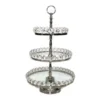 Heim Concept 20 in. H 3-Tier Glastainless Steel/Nip Stand Detachable Crystal Border (Plates 8/10/12 in.)