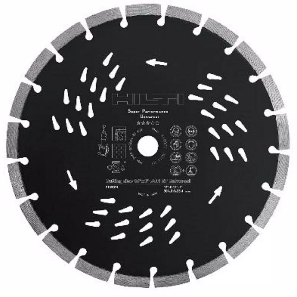 Hilti 12 in. 23 Amp Hand Held Corded DCH 300-X Diamond Cutting Saw with 2 SPS Universal Blades and Twist Lock