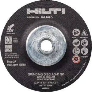 Hilti 7 in. x 1/4 in. x 5/8 in. 11 AG-D SP Type 27 with Hub Premium Zirconium Grinding Disc (10-Pack)