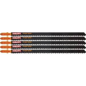 Hilti 6 in. 6 TPI WD 155 4 High Carbon Steel T-Shank Premium Jig Saw Blade for Cutting Wood Up to 160 mm Thick (5-Pack)